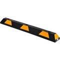 Gec Global Industrial Rubber Parking Stop/Curb Block, 48inL, Black w/ Yellow Stripes 670596